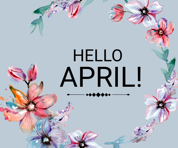 Hello April Retângulo médio template