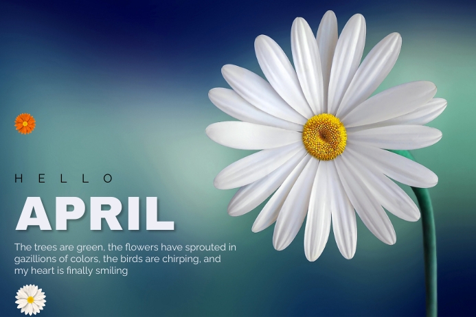 Hello April Poster template