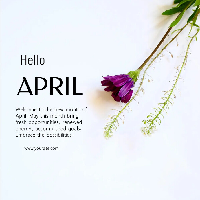Hello April Template | PosterMyWall