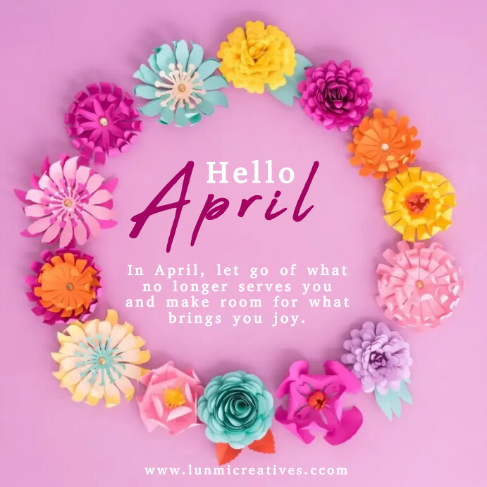 Hello April Template | PosterMyWall