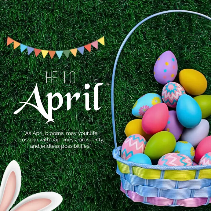 Hello April Template | PosterMyWall