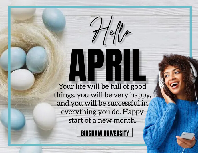 Hello April Template | PosterMyWall