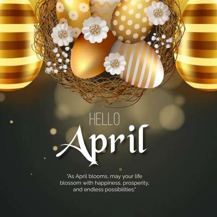 Hello April Template | PosterMyWall