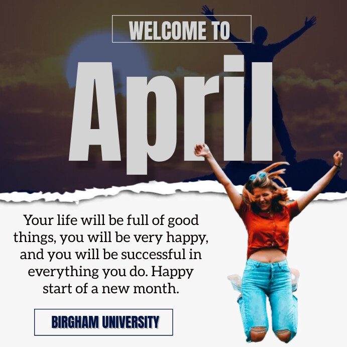 Hello April Template | PosterMyWall
