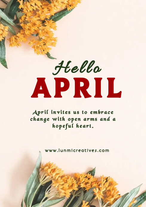 April Layout Hello April Template | PosterMyWall