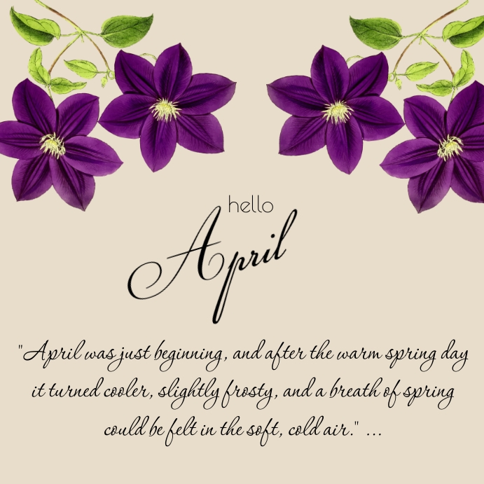 hello april Instagram Post template