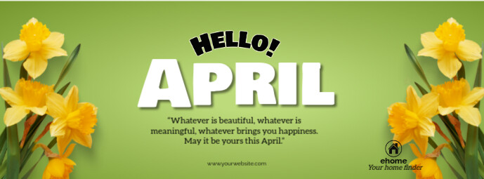 Hello April Facebook Cover Photo template