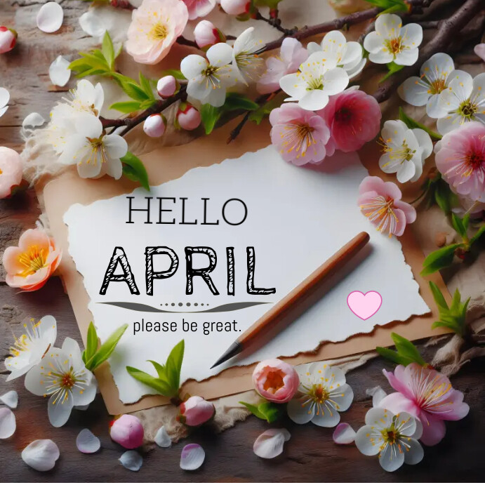 Plantilla de Hello April flower design template | PosterMyWall