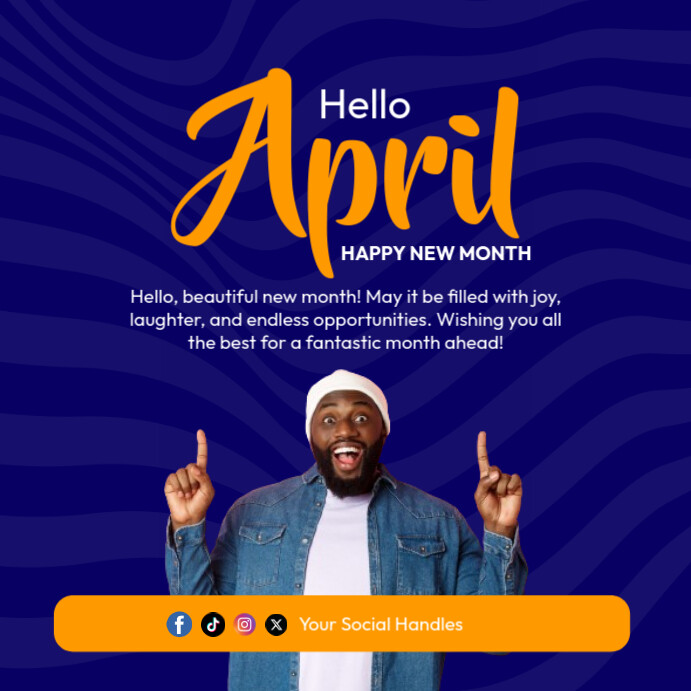 Hello April Happy New Month Publicação no Instagram template