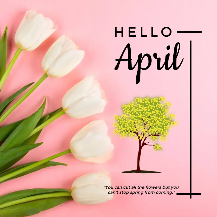 Hello April Instagram Post Template | PosterMyWall