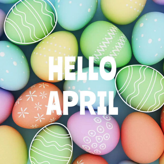 Hello April Instagram Post Templat PosterMyWall
