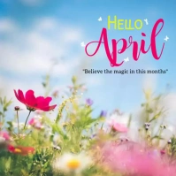 Hello April Instagram post Template