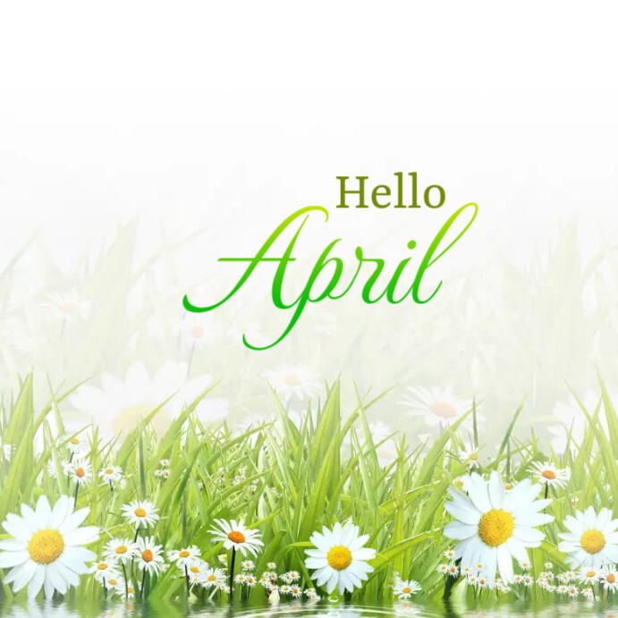 Hello April Template Post Instagram