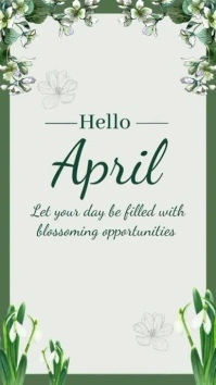Hello April Video Template Digital Display (9:16)