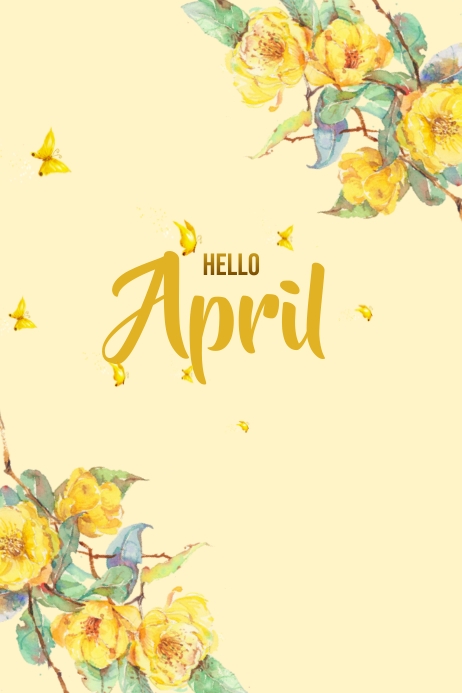 Copy of Hello April Yellow Intagram Post | PosterMyWall