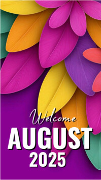 hello august daisy background Historia de Instagram template