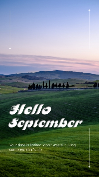 Hello September Digital Display (9:16) template