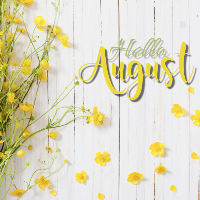 Hello August Instagram Post template