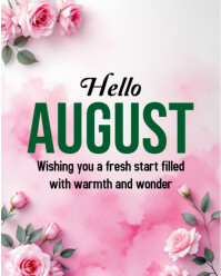 Hello August Instagram Portrait template