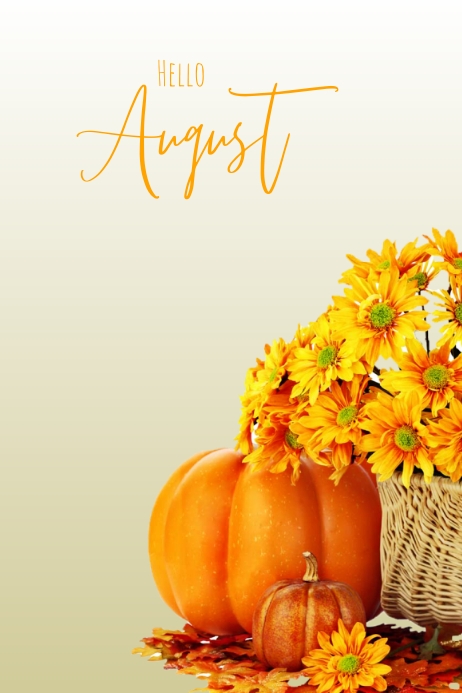 Hello August flyer template Poster