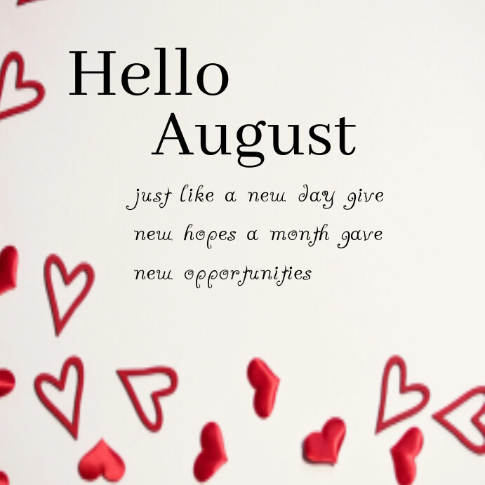 Plantilla de Hello August Instagram Post | PosterMyWall