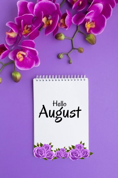 Plantilla de Hello August Purple Flower Instagram Post | PosterMyWall