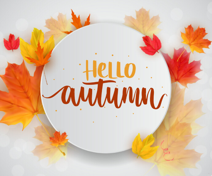 Hello Autumn Medium Rectangle template