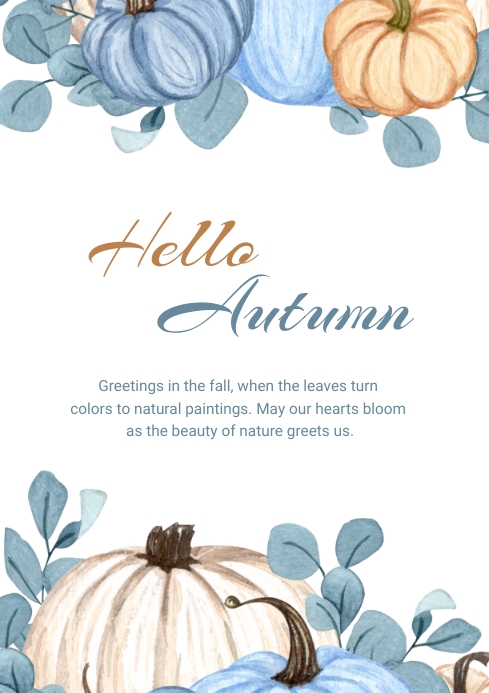 Hello Autumn A4 template