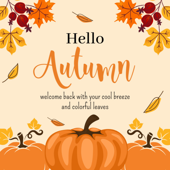 Hello Autumn Instagram Post template