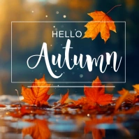 hello autumn Instagram Post template