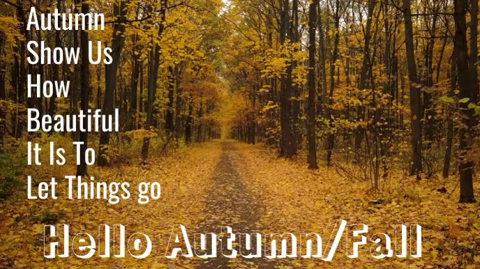 Hello autumn/Fall digital video Digitalt display (16:9) template
