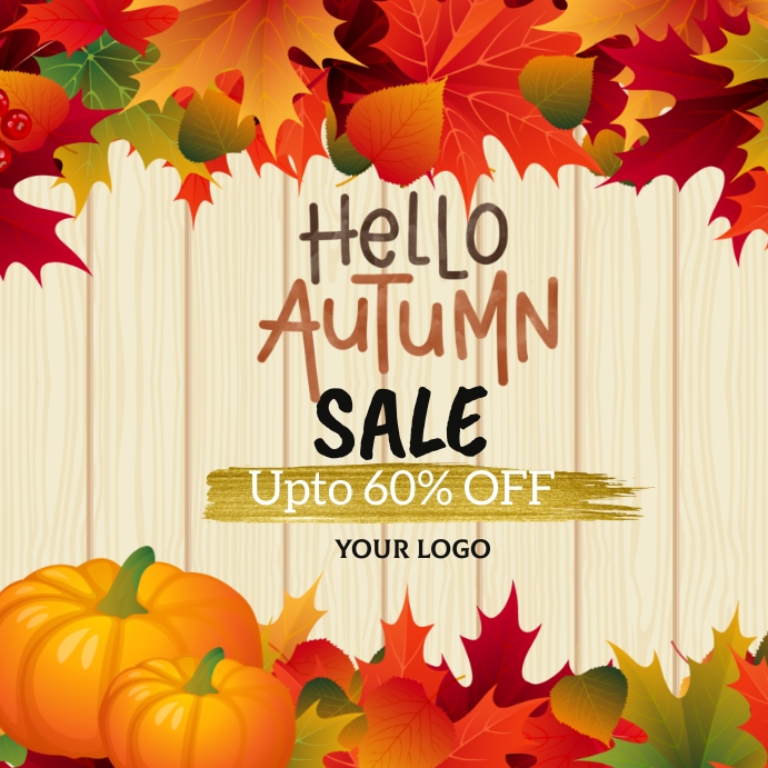 hello autumn fall poster Template | PosterMyWall