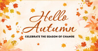 Hello Autumn flyer template Facebook Event Cover