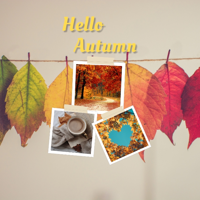 Fall Post Inspo Hello Autumn Instagram Post Template | PosterMyWall