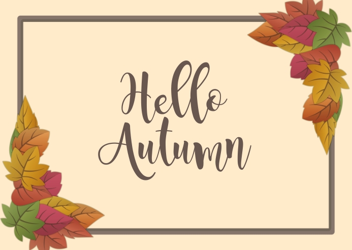 Hello Autumn Postcard Template | PosterMyWall