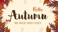 Hello Autumn Poster – Cozy Fall Seasonal Flyer Template Digital Display (16:9)