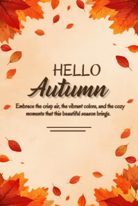Hello Autumn template 2025 Poster