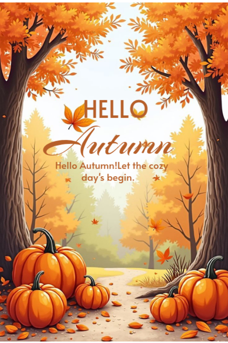 Hello autumn template 2025 Poster