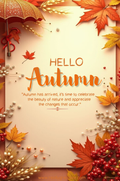 Hello Autumn template 2025 Poster