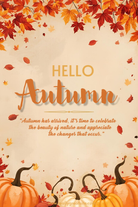 Hello Autumn template 2025 Poster