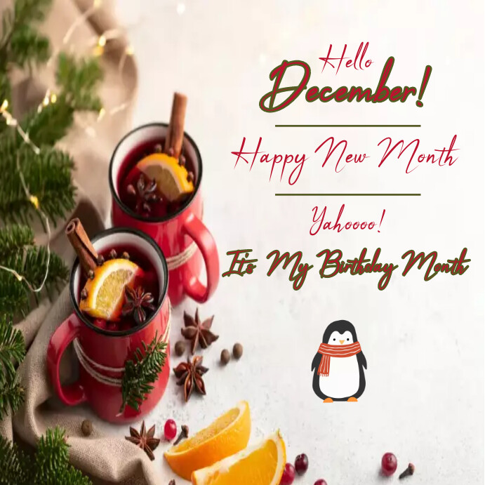 Copy of hello december,welcome december,hello winter | PosterMyWall
