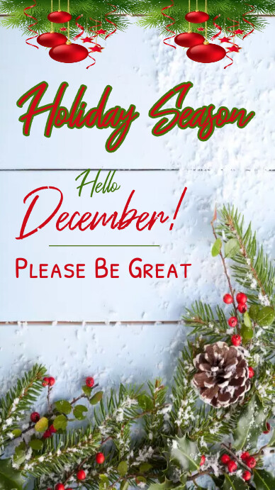 hello december,welcome december,hello winter Template | PosterMyWall