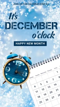 hello december, new month, hello janurary Instagram Story template
