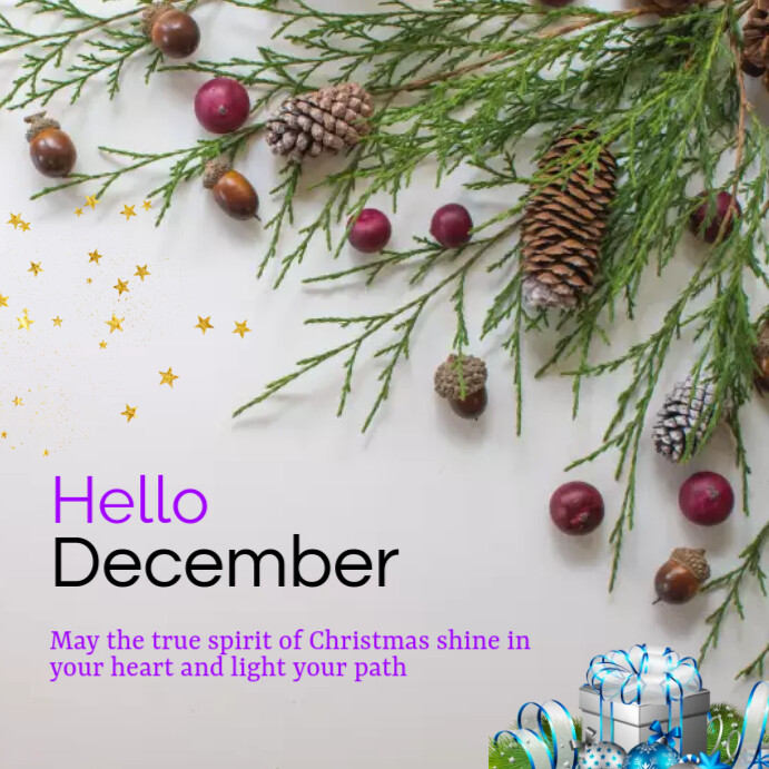 Hello December Inclusive Hello December Template | PosterMyWall
