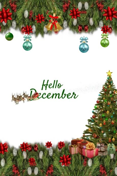Simple December Design Hello December Template | PosterMyWall