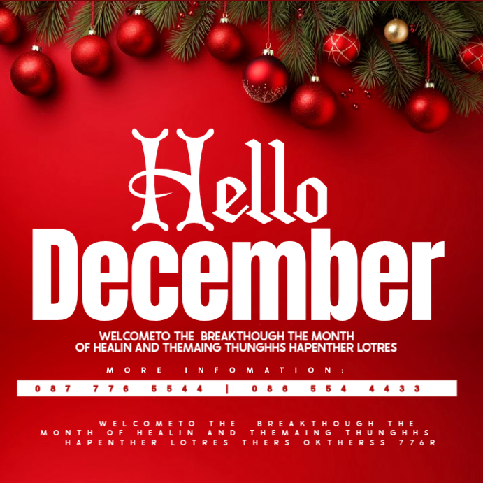 December Support Template hello december Template | PosterMyWall