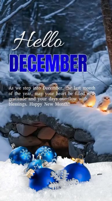 Hello December Template | PosterMyWall