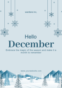 Hello December A2 template