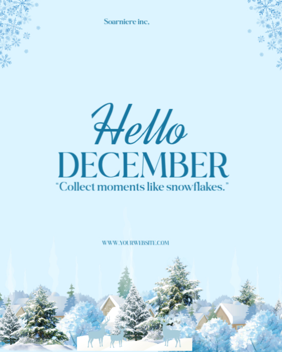 Simple December Design HELLO DECEMBER DESIGN TEMPLATE | PosterMyWall