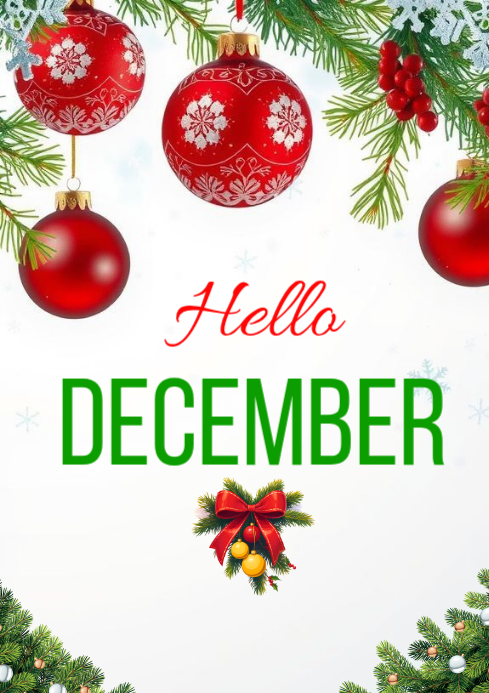 White December Greeting A4 Template | PosterMyWall